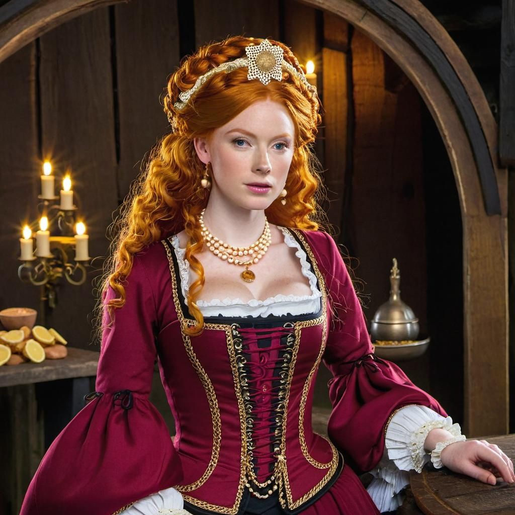 Opulent Redhead Portrait in Rich Style