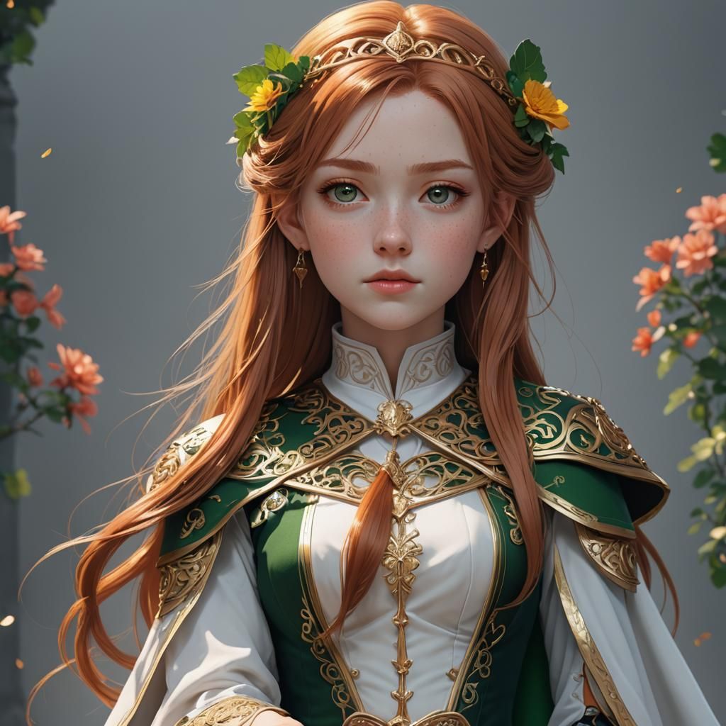 Irish Princess with Ginger Hair in 3D Anime Art