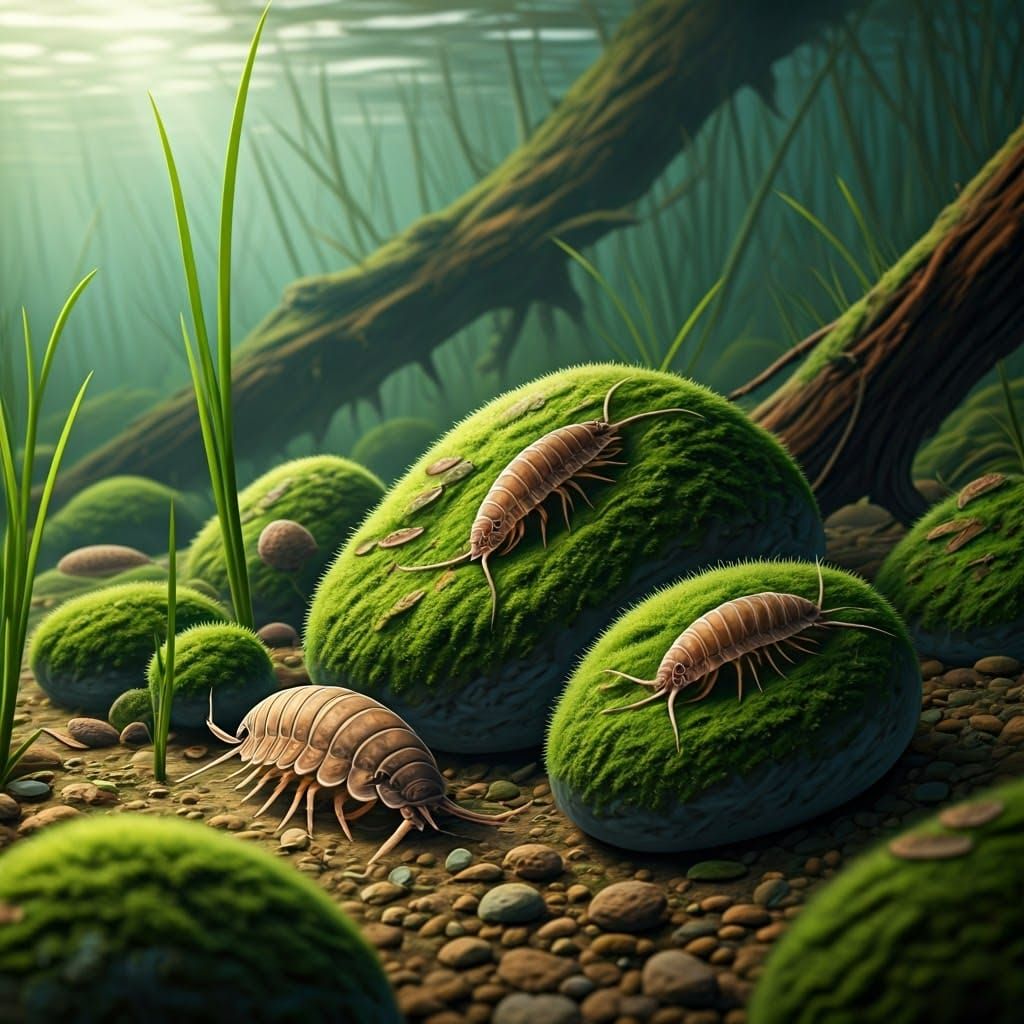 Muddy Swamp Scene with Scuds and Algae