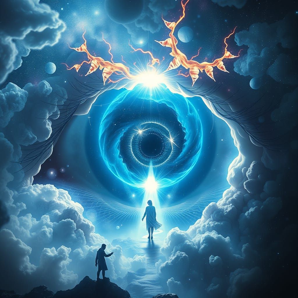 Surreal Cosmic Vortex in the Mind of a Galactic Being