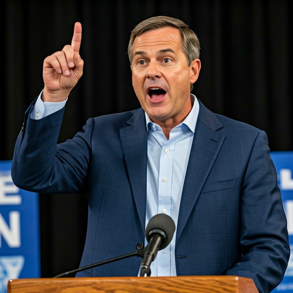 Politician Giving Speech at Campaign Rally
