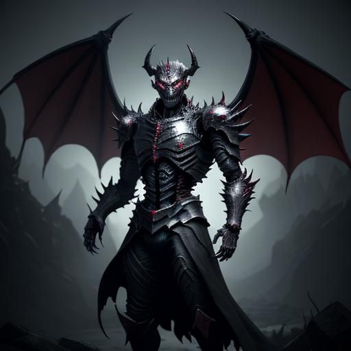 Menacing Undead Dragon Lord in 3D Rendering