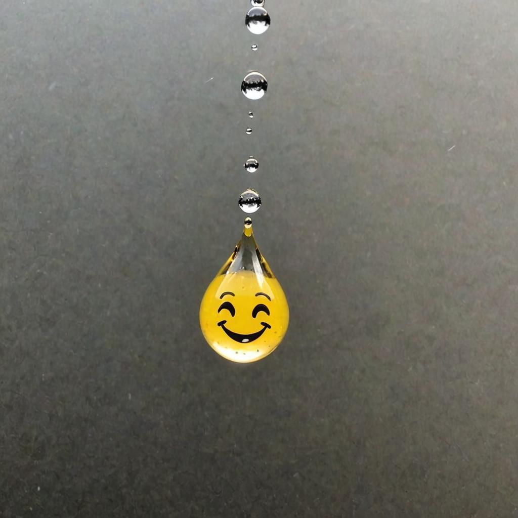 Happy Water Droplet with Emoji
