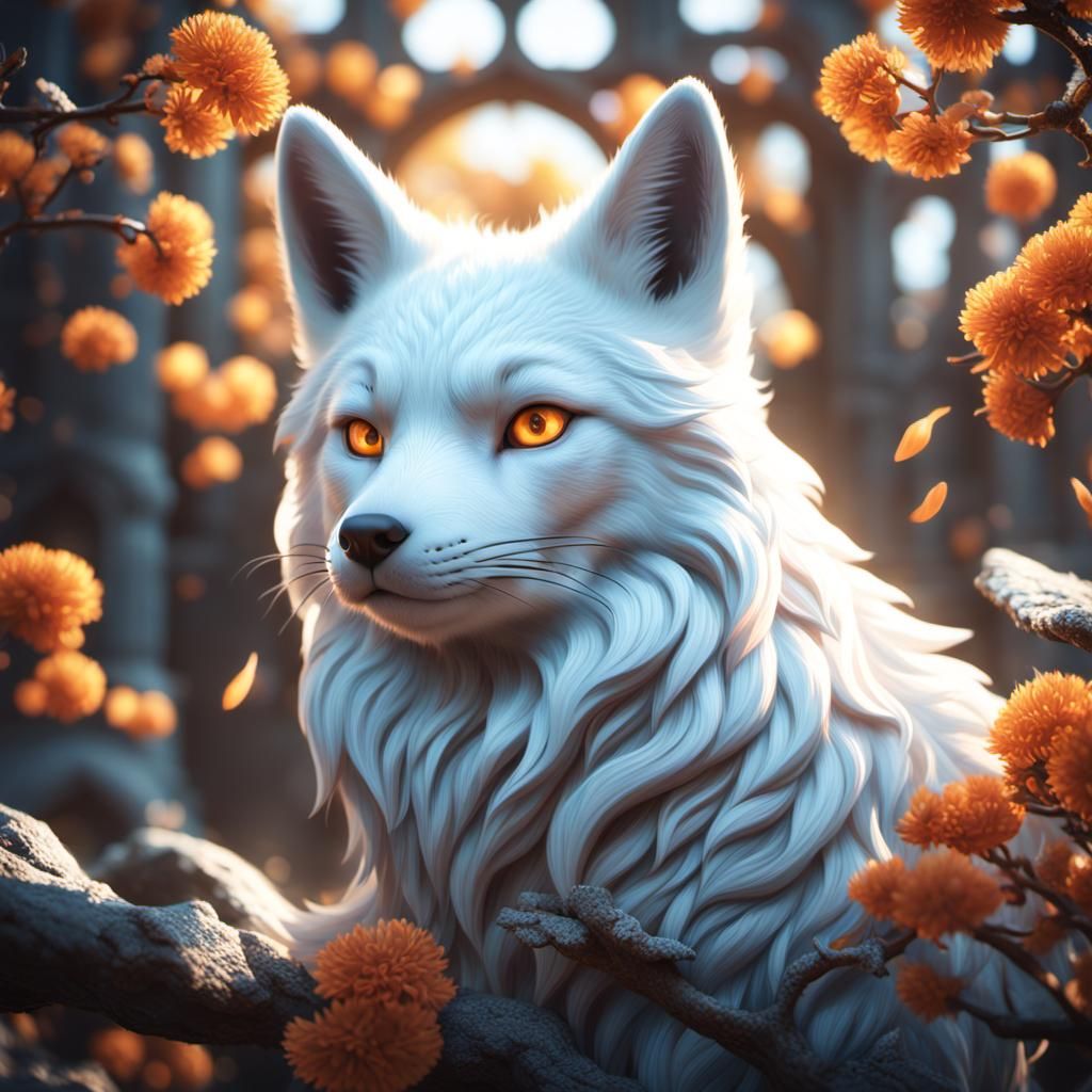 Detailed Kitsune Digital Matte Painting in 8k