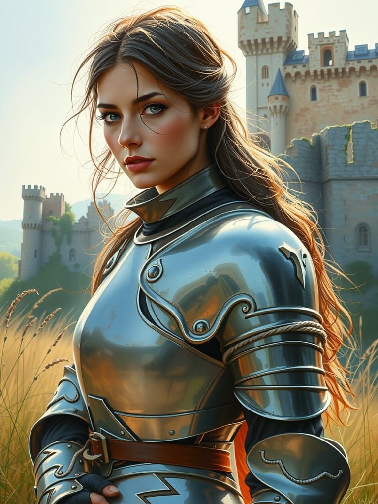 Elegant Slavic Warrior in Morning Light