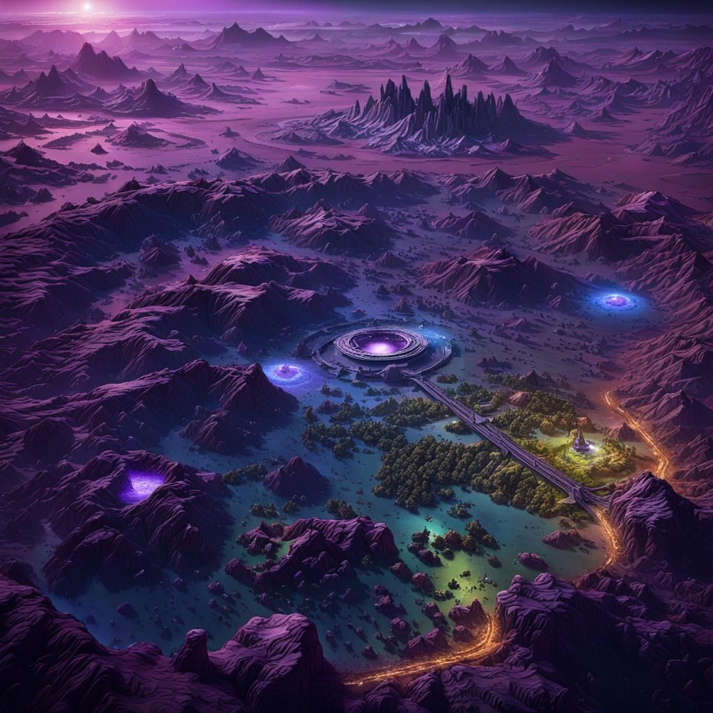 Alien Colony: Dark Fantasy Concept Art in 8K