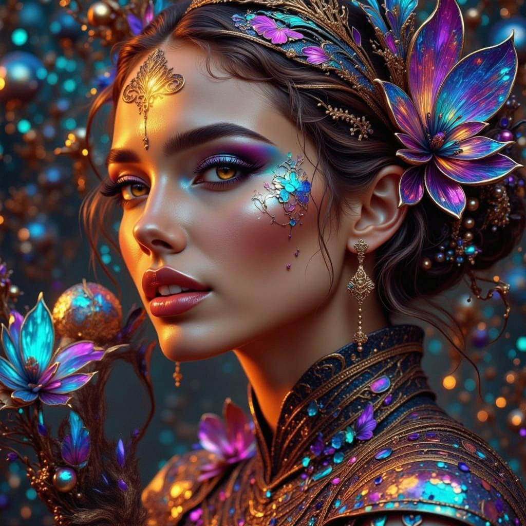 Exquisite Woman with Beautiful Smile in Hyperreal Style