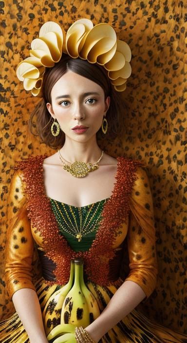 Still Life Portrait with Vivid Alcohol Ink Dress