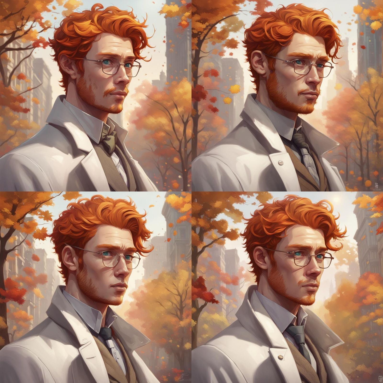 Ginger Man Portrait in Hyperdetailed Digital Art Style