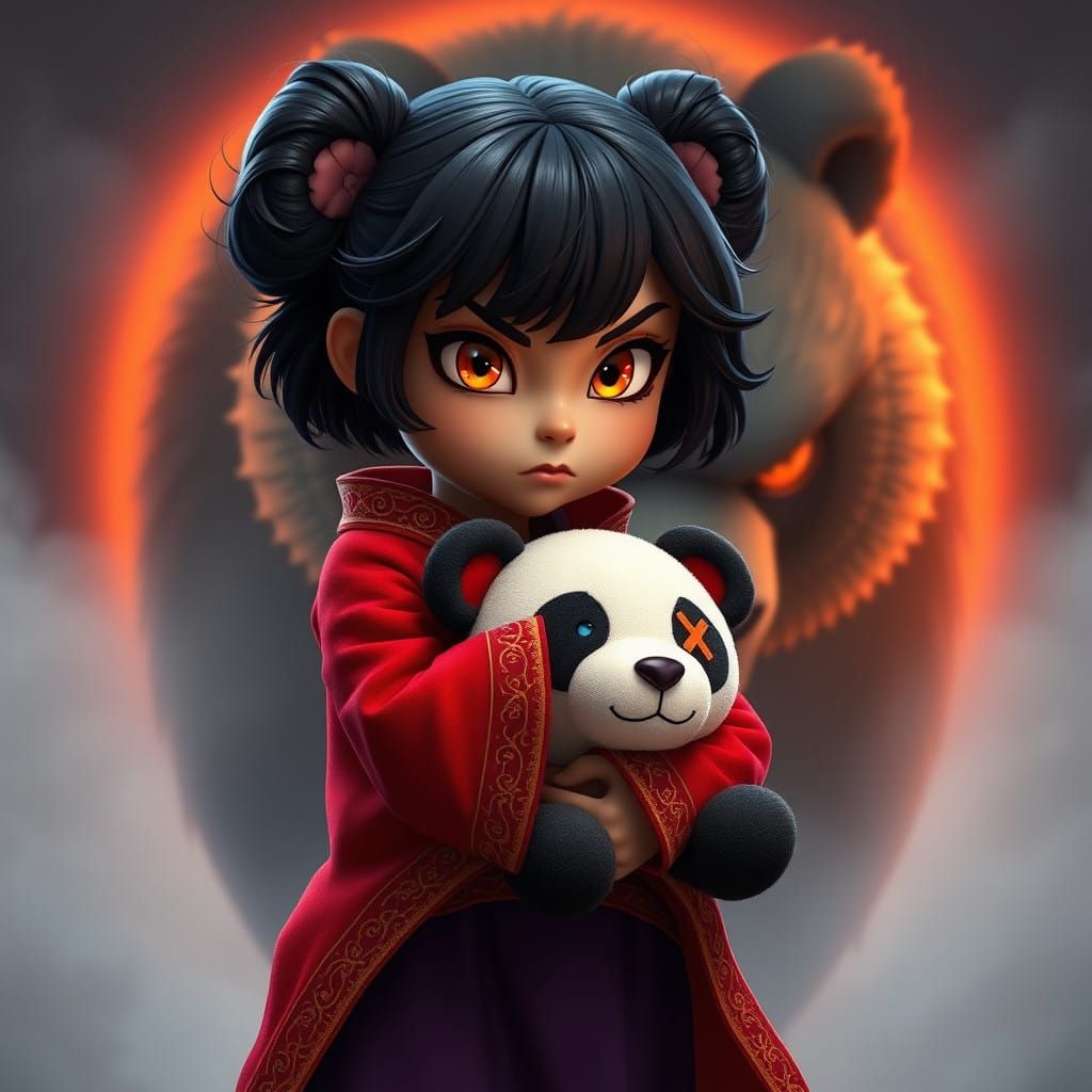 Angry Fantasy Warrior in Enchanted Forest