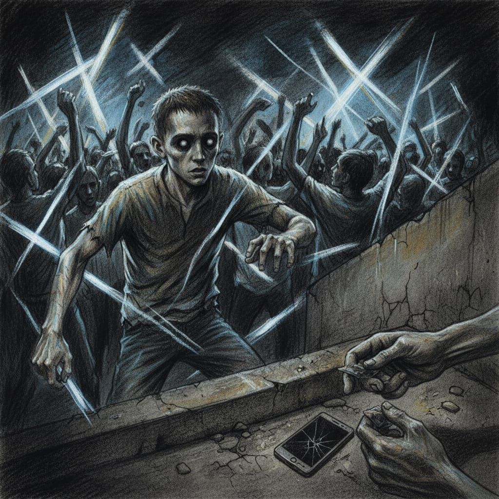 Rave Dancer in Charcoal Style