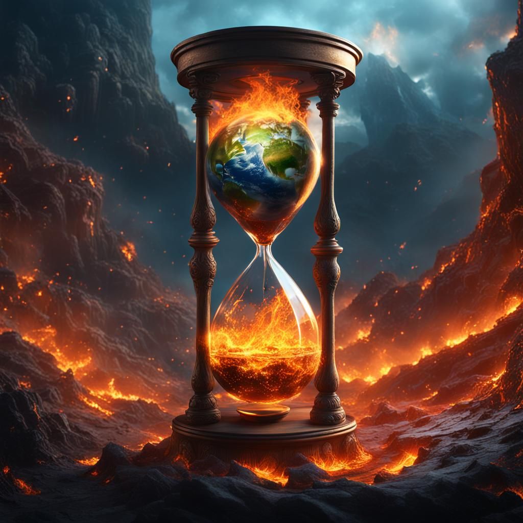 Earth Melts in Hourglass: Fantasy Concept Art