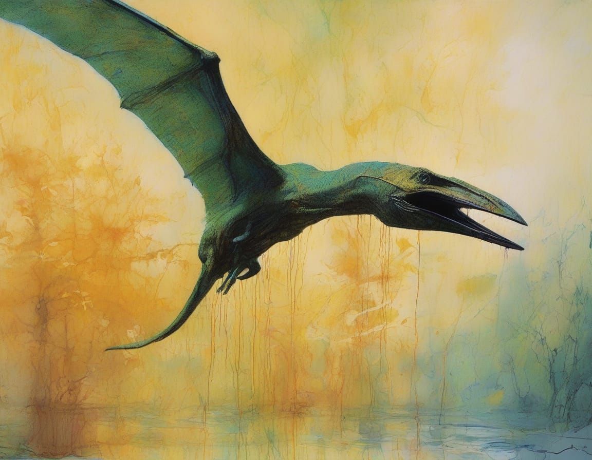 Ancient Pterosaur Soars in Vibrant, Hyperrealistic Flight