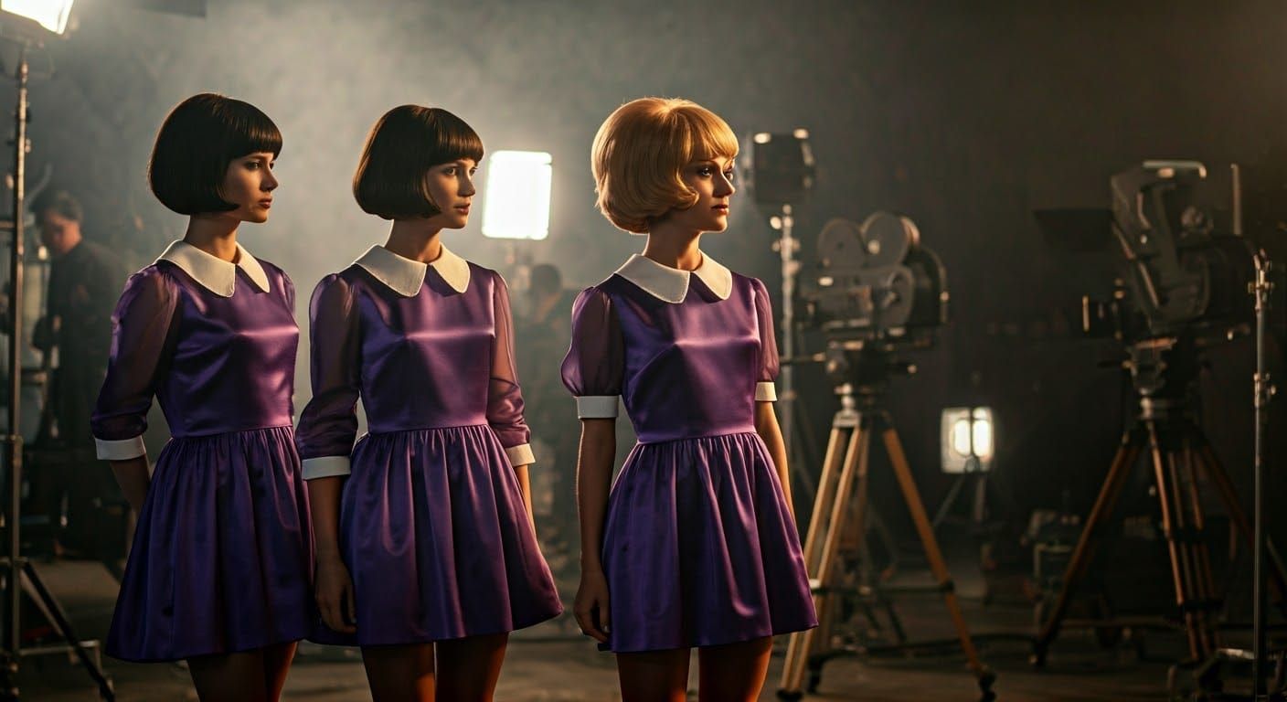 1960s Film Studio Screen Test in Cinematic Style