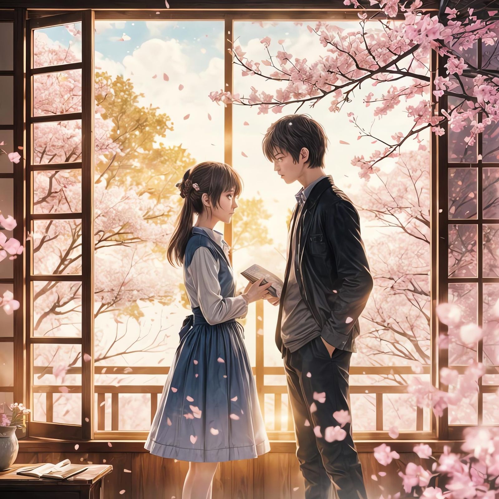 Fleeting Eternity: Anime-Style Pages Fall From Book