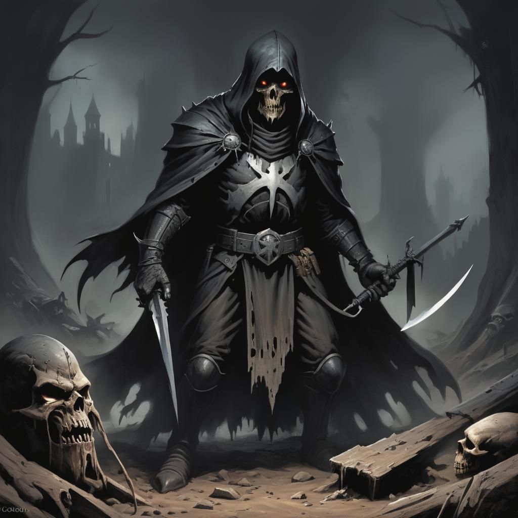 Grimdark Fantasy Landscape in a Dark Style