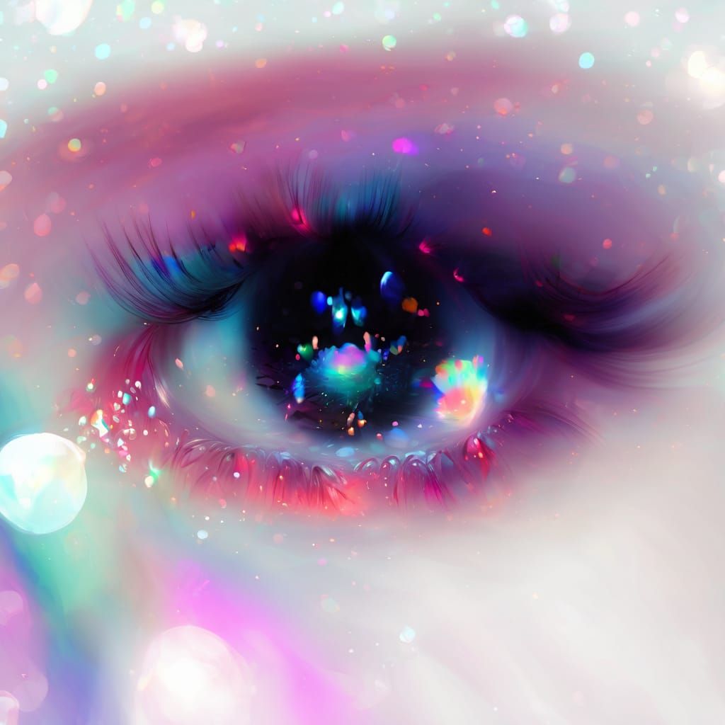 Impressionist Portrait of Girl with Jelly Eyes and Poofier S...