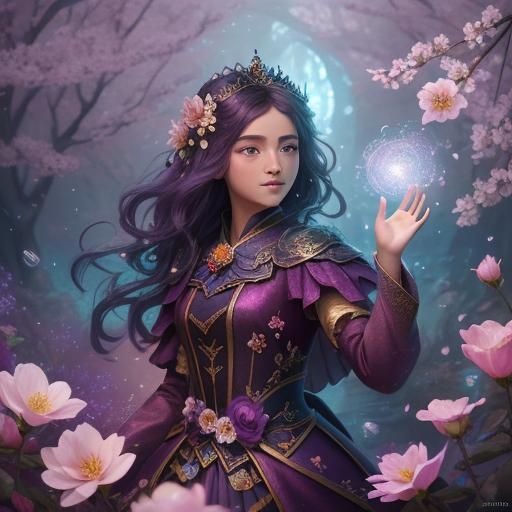 Enchanting Princess Conjures Blossoms with Magic Light