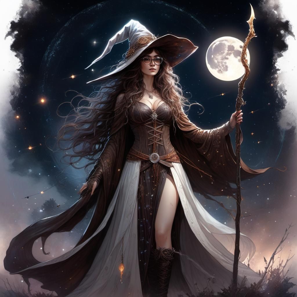 Tanky Druid in Snowy Forest, Art Nouveau Style