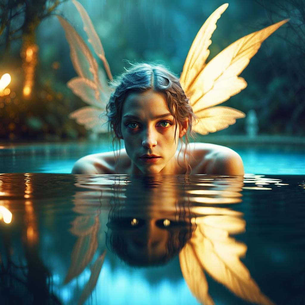 Fairy and Evil Reflection in Dark Fantasy Art