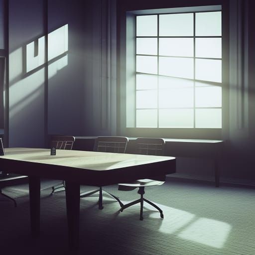 Sci-Fi Noir Meeting Room in Detailed Matte Painting