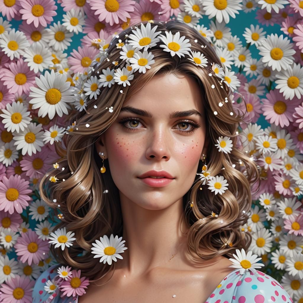 Hyperrealistic Barbie Portrait in Art Nouveau Style