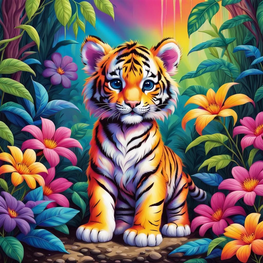'Flower Jungle Babies Series' Tiger 2/2 ~ Inspired by the ar...