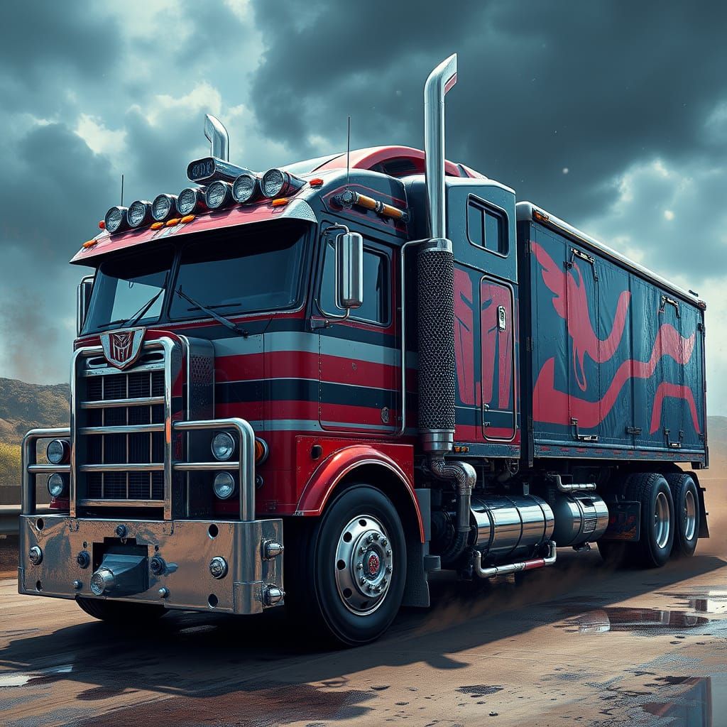 Cyberpunk Transformers Concept Art in Deep Color