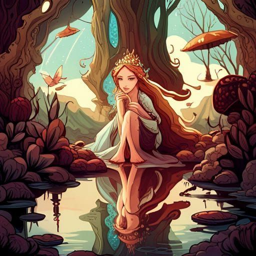 Enchanting Fairy Queen in Pond Scene