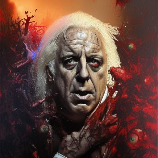 Ric Flair and Zombies in Doré-esque Horror Graffiti