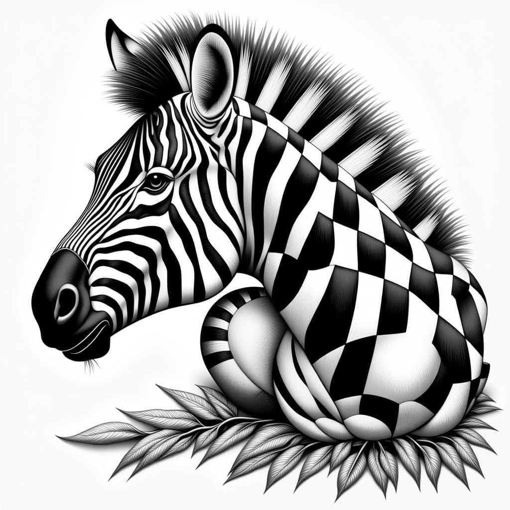 Black and white zebra head
