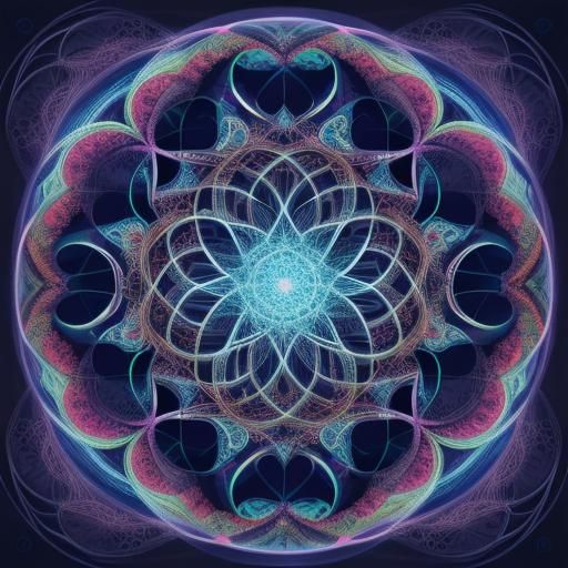 Whimsical Abstract Fractal with Ornate Tracery