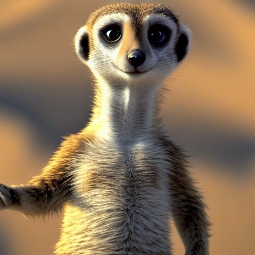Smiling Meerkat on Dune in Zootopia Style