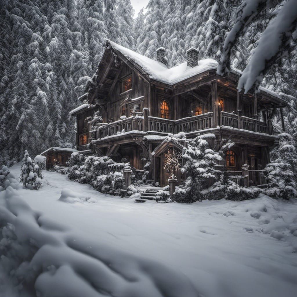 Hyperrealistic Winter Scene with Sharp Focus