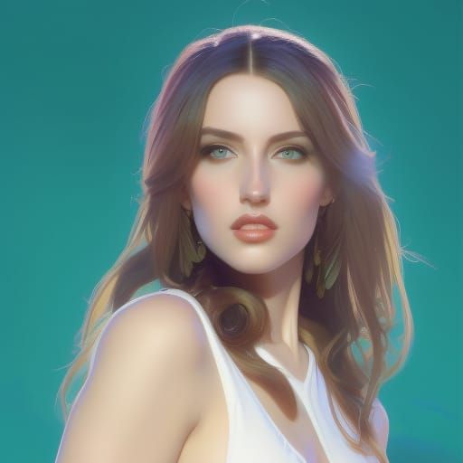Alluring Young Superheroine Portrait in Hyperdetailed Style
