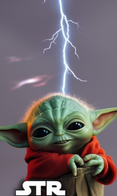 Baby Yoda's Lightning Power: A Star Wars Movie Poster