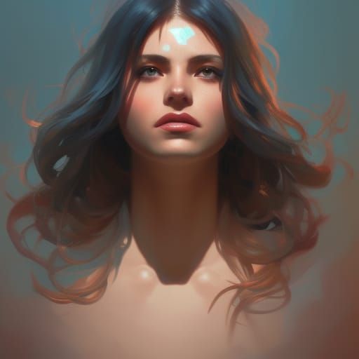 Detailed Portrait in Art Nouveau Style