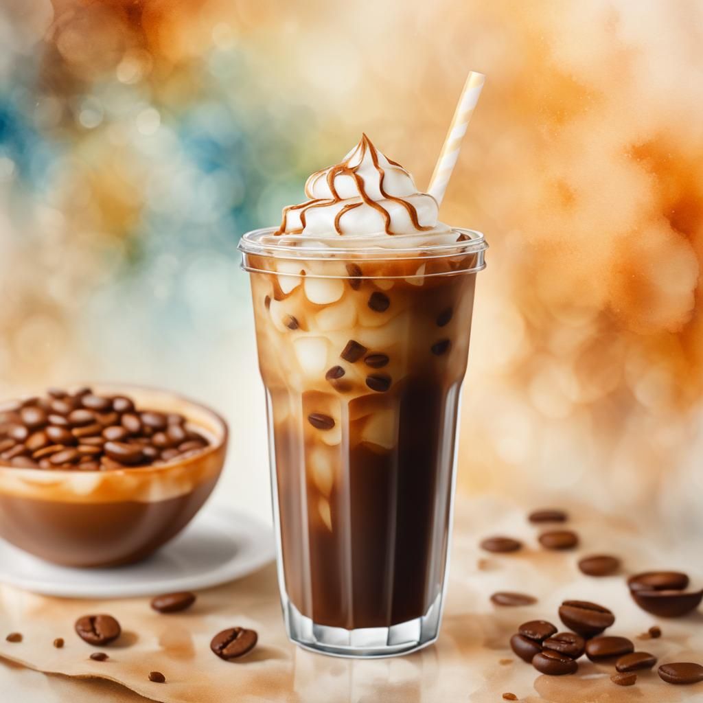 Chilled Elixir: Artful Harmony of Coffee and Ice