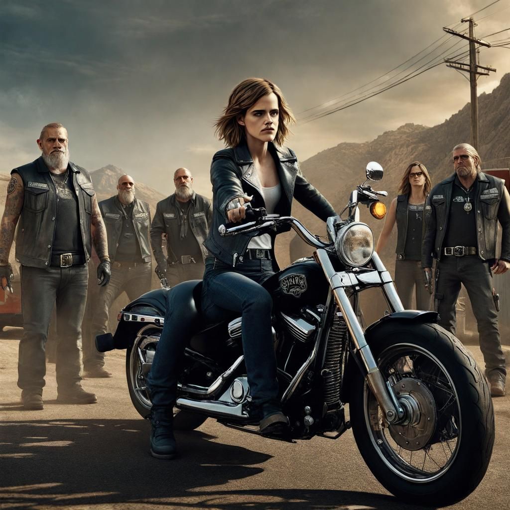 Emma Watson as Sons of Anarchy Matte Painting