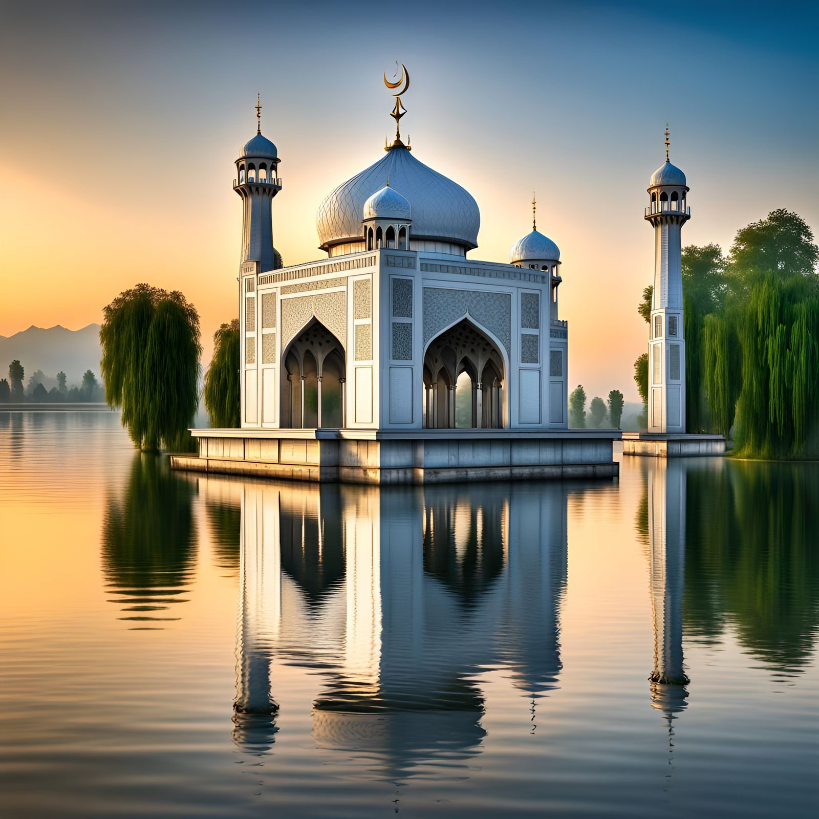 Hazratbal Shrine on Dal Lake: Digital Art in 8K