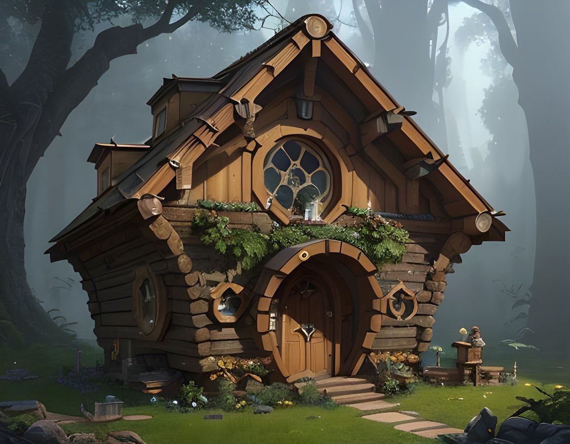 A Beautiful Hobbit House as Matte Painting