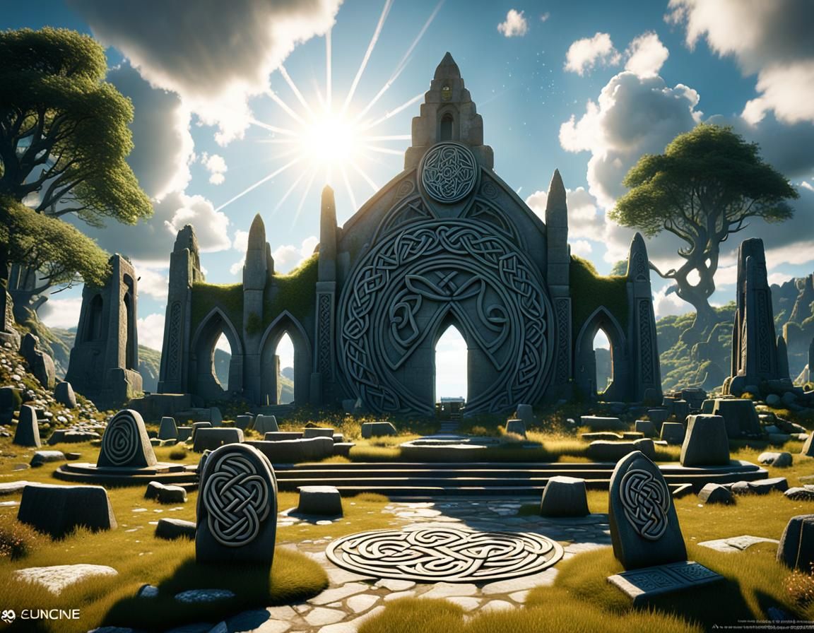 Sacred Celtic Shrine: Digital Matte Painting