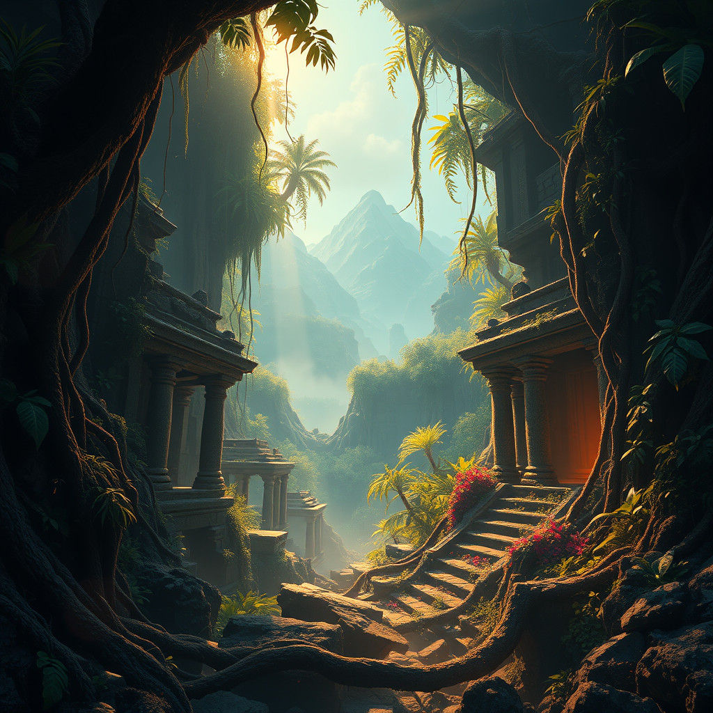 Mystical Jungle Temple Ruins in 8k Resolution