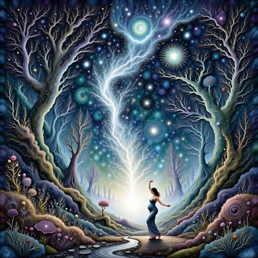 Princess Guards Starlight Portal in Dark Fairytale Style