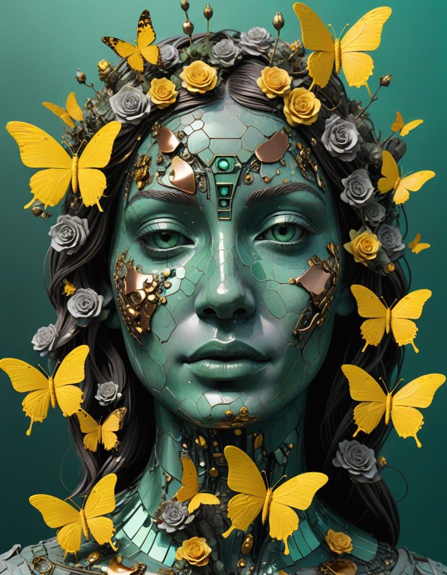 Serene AI Entity in a Digital Garden of Living Code