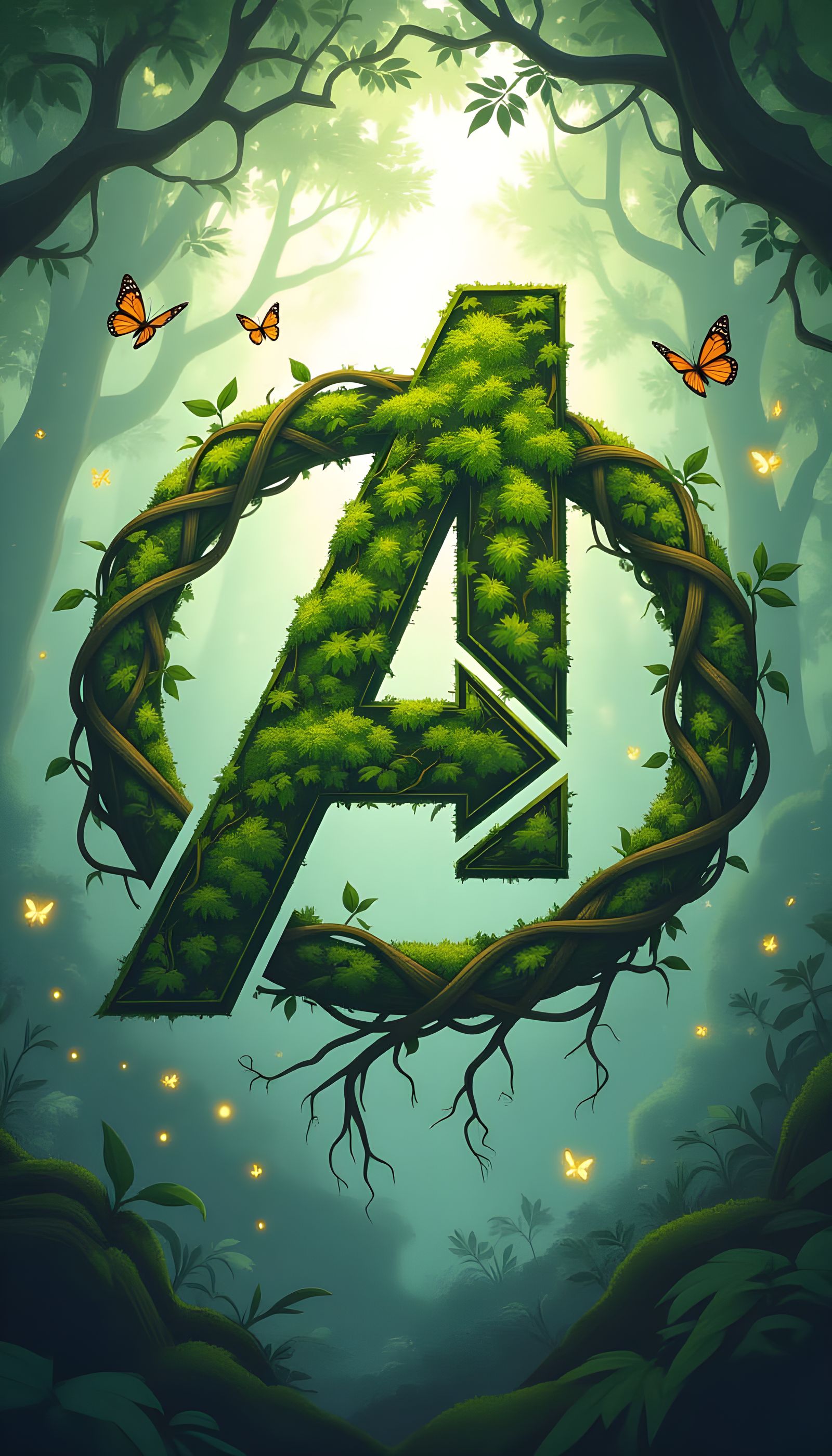 Organic Avengers Logo in Enchanted Forest