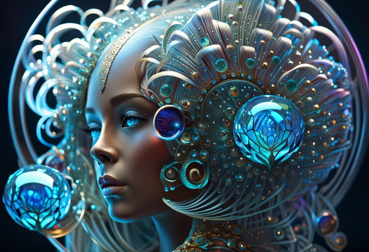 Glass Fairy Goddess in Fractal Fantasy World