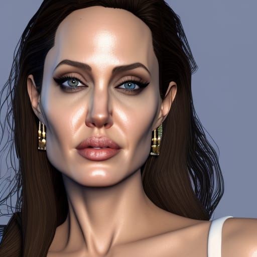 Angelina Jolie as Fortnite Skin: Digital Art
