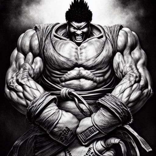 Akuma Tattoo Design in Digital Illustration Style