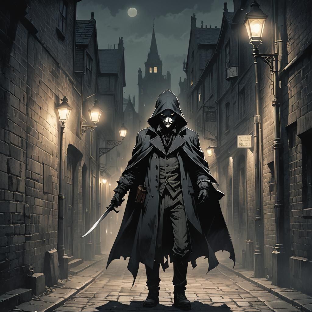 The Joker as Jack the Ripper in Anime Style